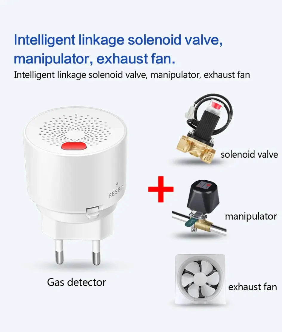 White gas detector kit with solenoid valve, manipulator, and exhaust fan by Simples Market