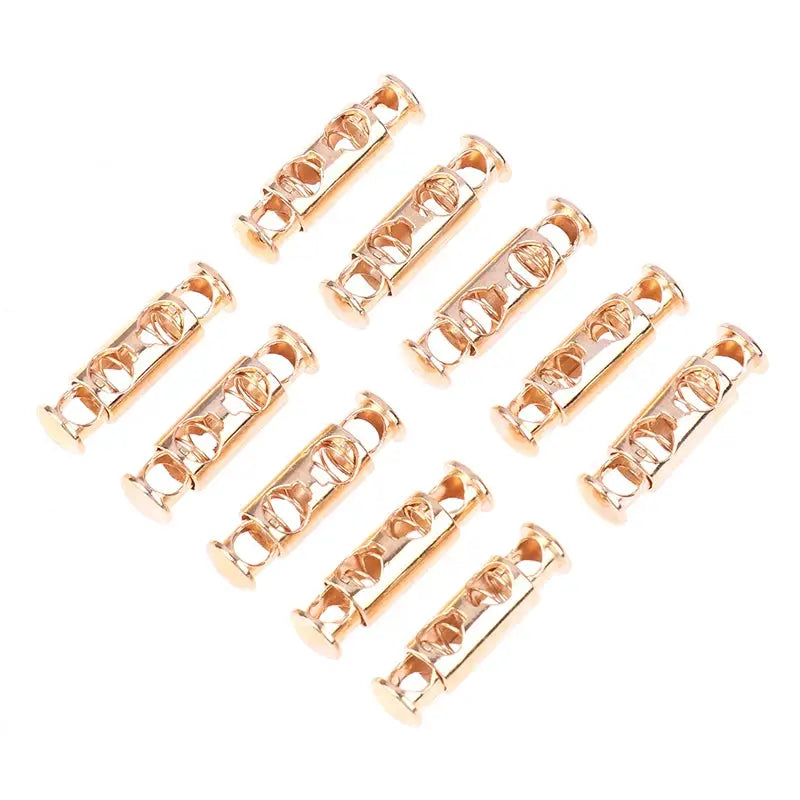 10 Piece Metal Double Hole Head Spring Cord Locks Adjustable Buckles Tightening Fasteners For Elastic Cords Sewing Tools