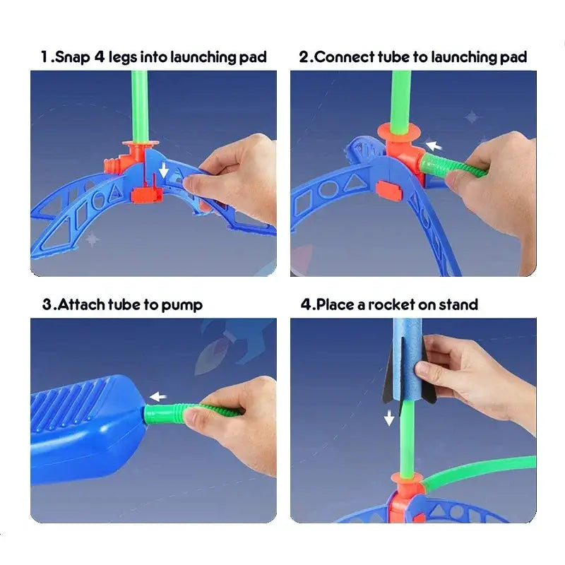Kids Outdoor Rocket Foot Pump Launcher Toy Air Powered Rocket Launch Game And Gifts