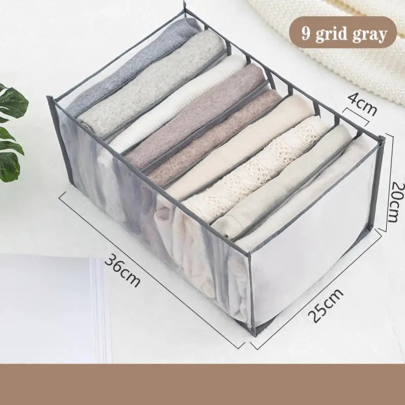Organizer storage box with 9-grid gray compartments for underwear and socks by Simples Market