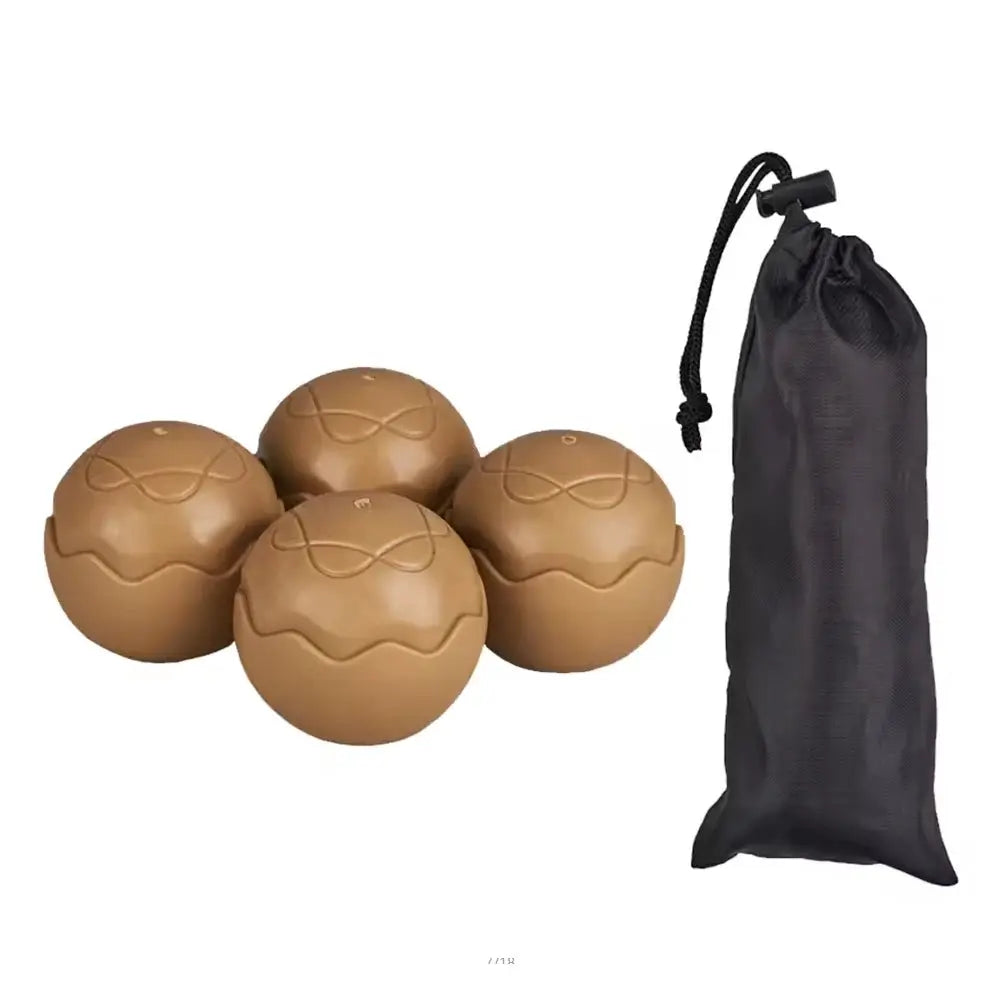 Chair leg caps rubber feet pads, tan, 4-pack, by Simples Market, with black drawstring storage bag