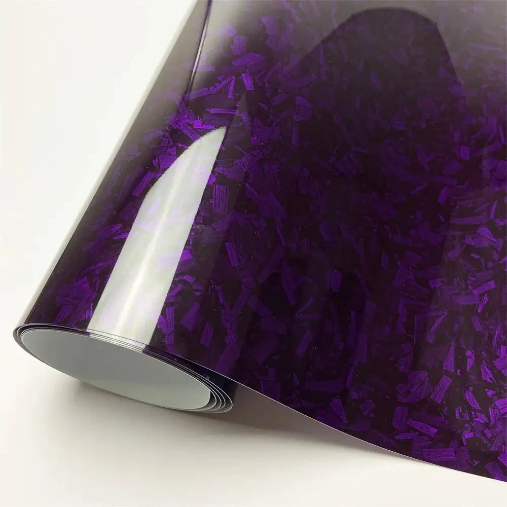 Glossy Laser Forged Carbon Fiber Vinyl Wrap Self Adhesive Car Film For Automotive Styling Interior Exterior Waterproof