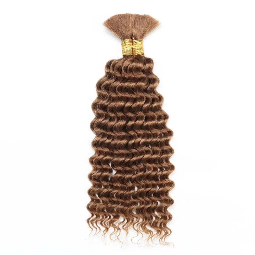 Simples Market deep wave human braiding hair bulk for braiding, no weft, brown bundle