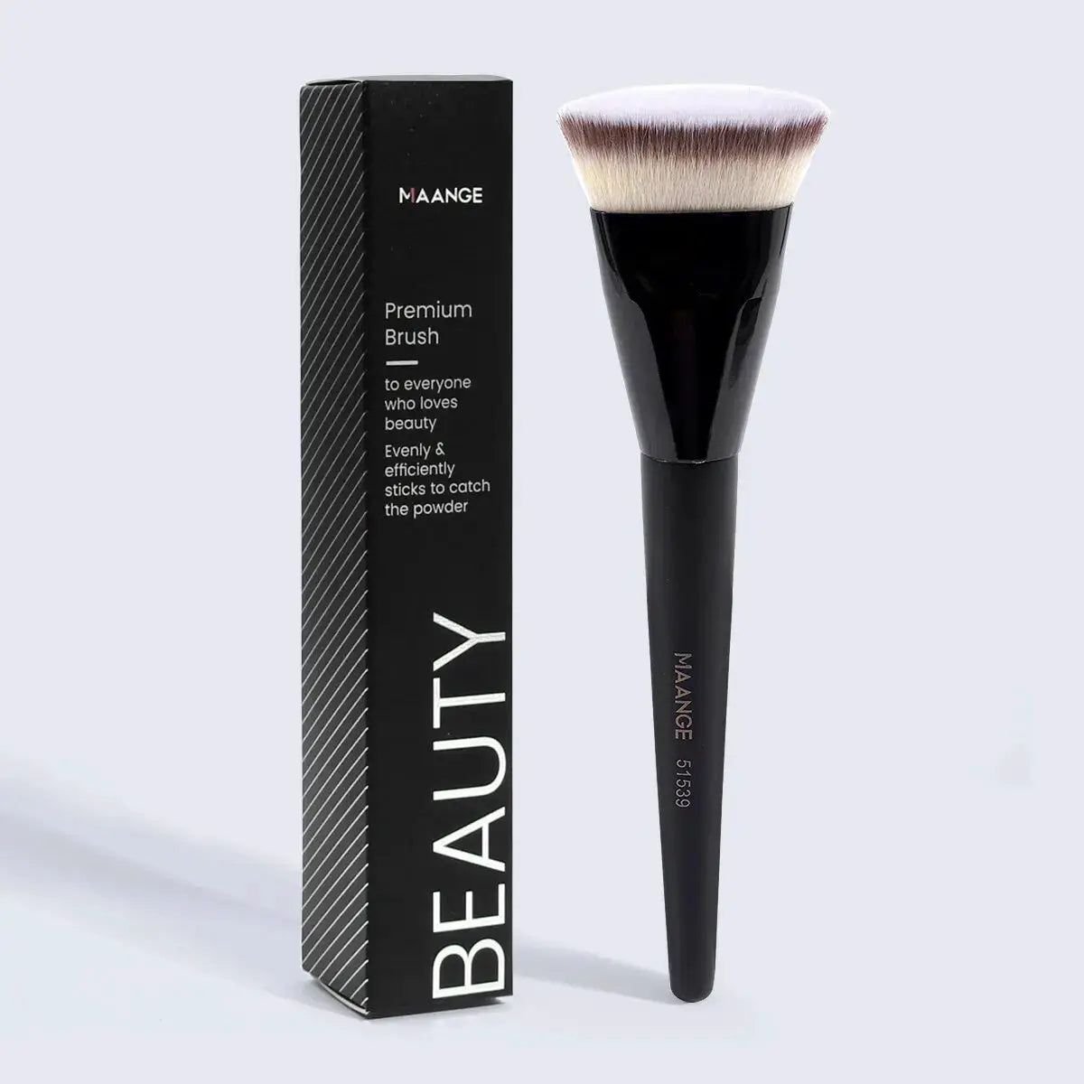 Maange Flat Round Tube Head Foundation Brush For Foundation Concealer Blush Powder Soft Synthetic Bristles Wooden Handle