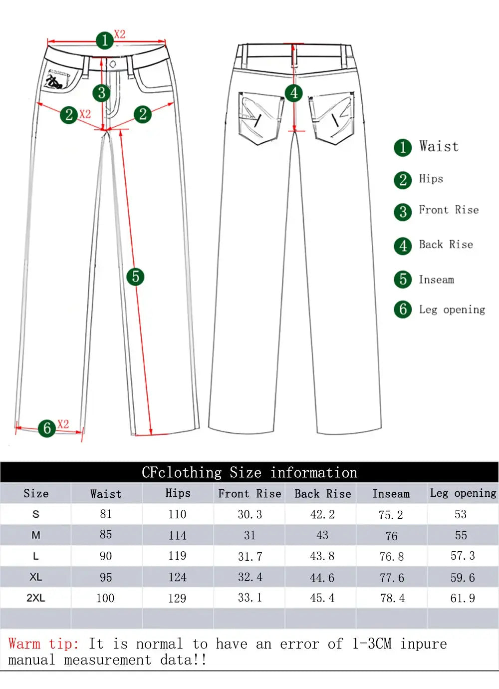 Men's blue denim wide-leg jeans by Simples Market, baggy straight-leg style, front and back views