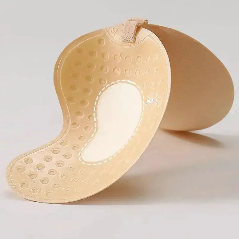 Nude silicone strapless adhesive bra cup for backless outfits, seamless design
