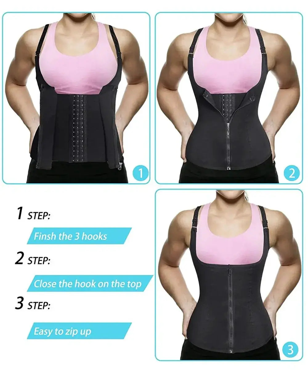 VitaShape Waist Trainer Tank Top For Women Zippered Body Shaper Tummy Control And Active Comfort