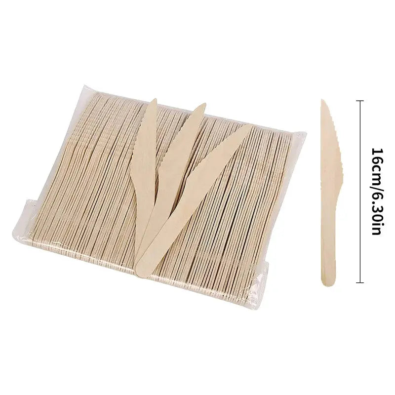 Disposable Wooden Spoons Set 50 100 Pcs For Tasting Yogurt Ice Cream Desserts Forks Wedding Party Tableware