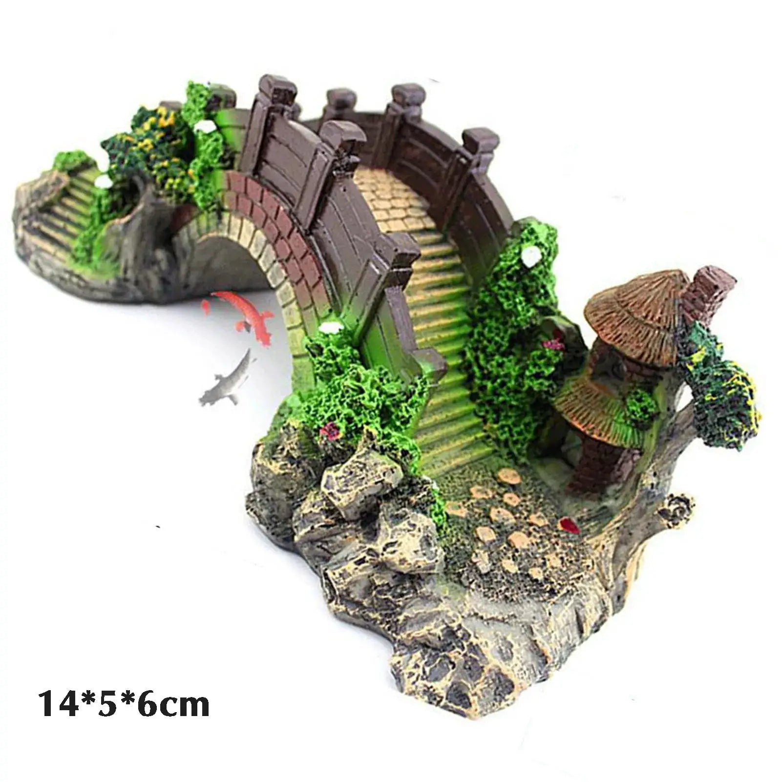 Artificial Bridge Resin Landscape Decoration for Fish Tank Aquarium Ornament and Cave Habitat