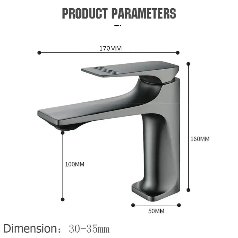 Brass Core Modern Bathroom Sink Faucet by Simples Market, single-handle deck-mounted hot/cold mixer for wash basins