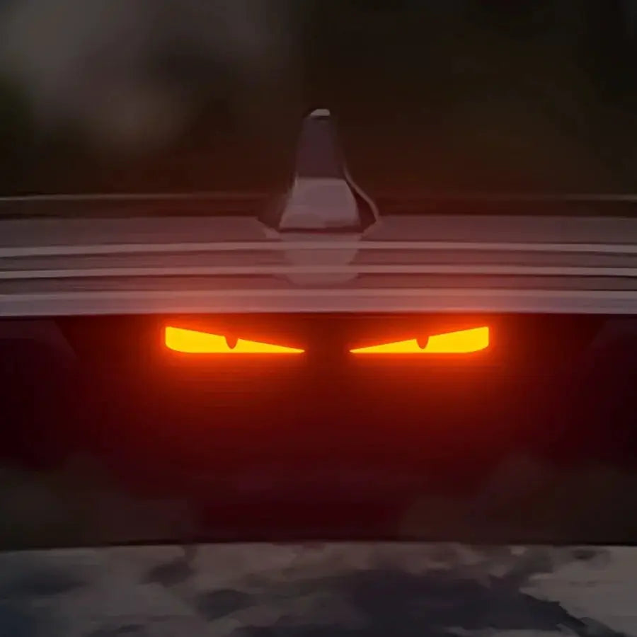 Monster Eyes car rear light sticker with orange cartoon devil eyes for tail lights