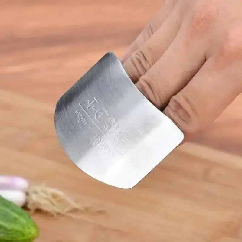 Stainless Steel Finger Protector For Kitchen Knife Slicing Guard Keeps Fingers Safe During Chopping