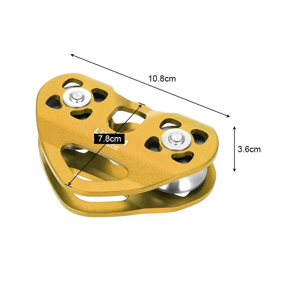 Gold aluminum cable trolley pulley with ball bearing