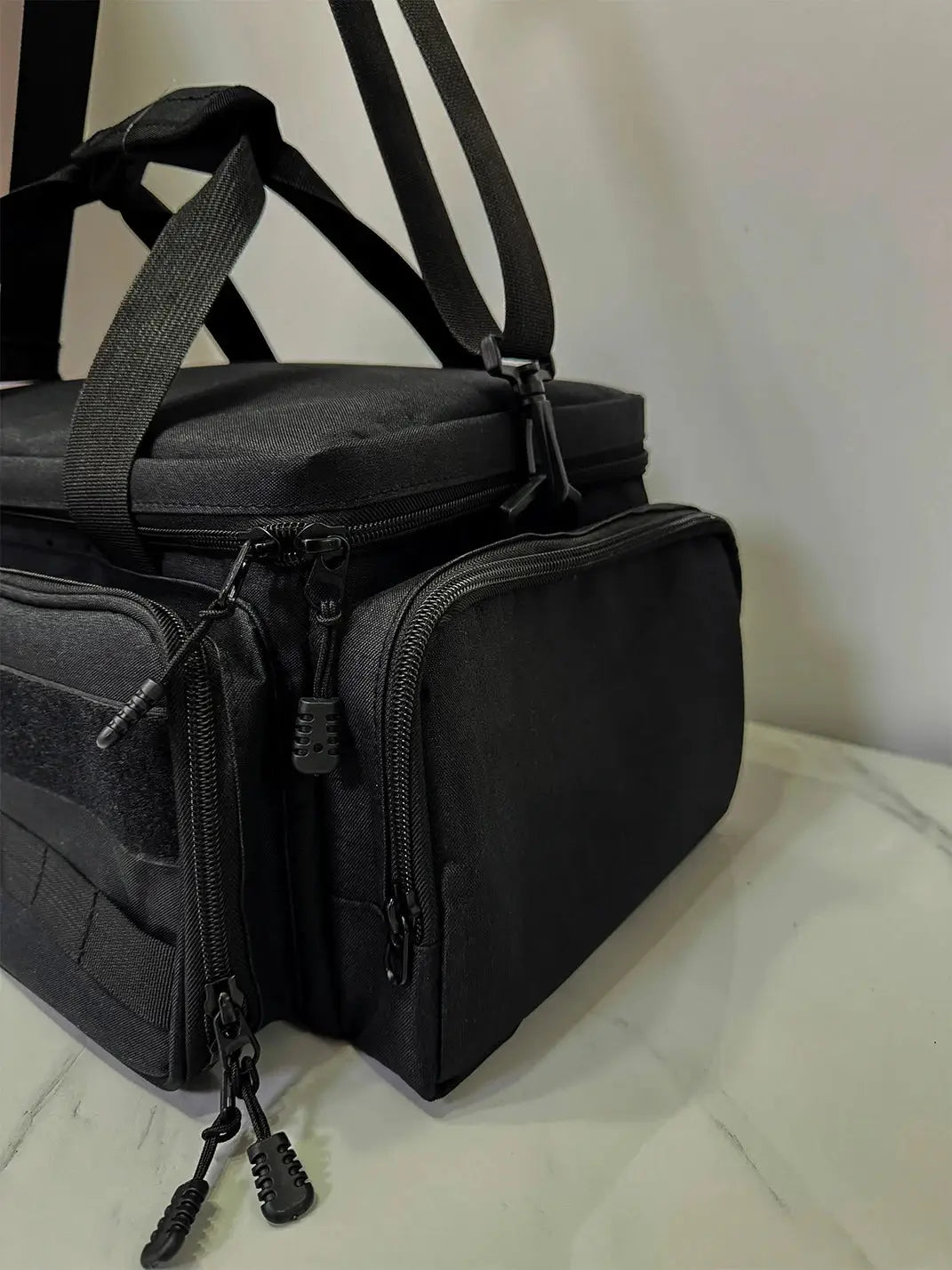 Upgraded toolkit bag by Simples Market, black with shoulder strap and anti-friction bottom.