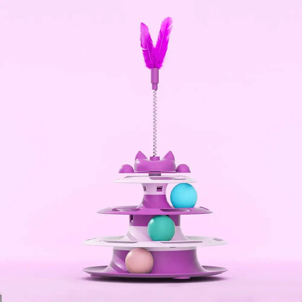 Interactive Cat Toy Ball and Stick Turntable for Kittens and Cats Relieves Boredom Encourages Exercise