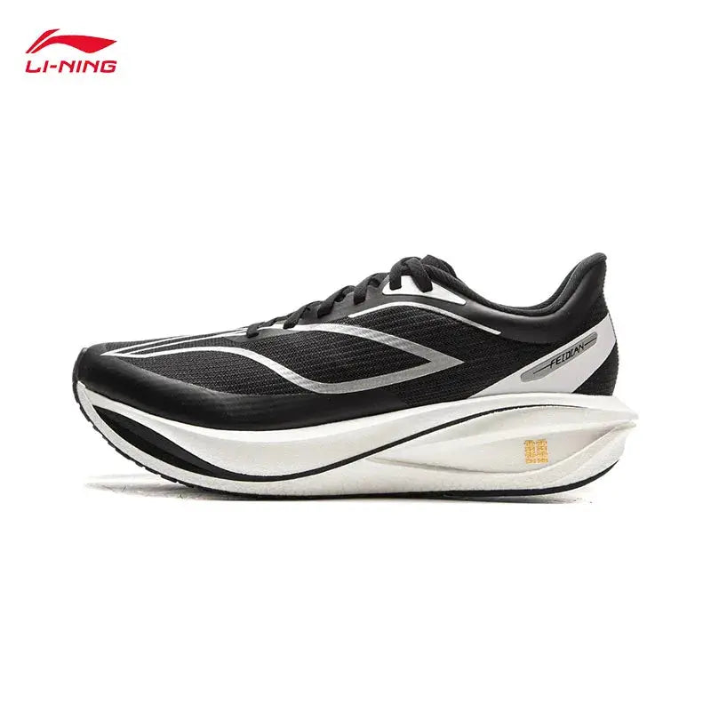 LI-NING FEIDIAN 5 CHALLENGER men's running shoes, black with white midsole and silver accents