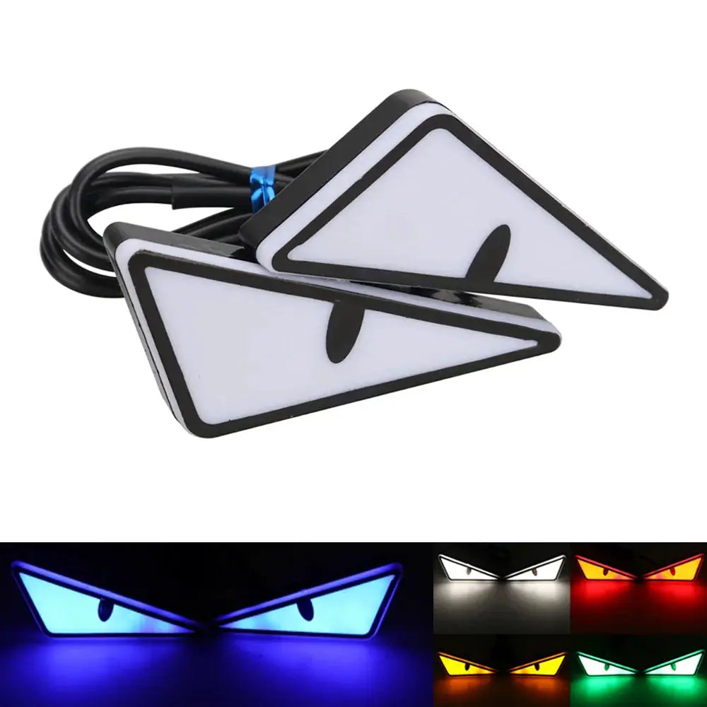 Universal Car LED Devil Eyes Lights Headlight Demon Eye Style for Cars and Motorcycles Tail Lamp Turn Signal Flasher