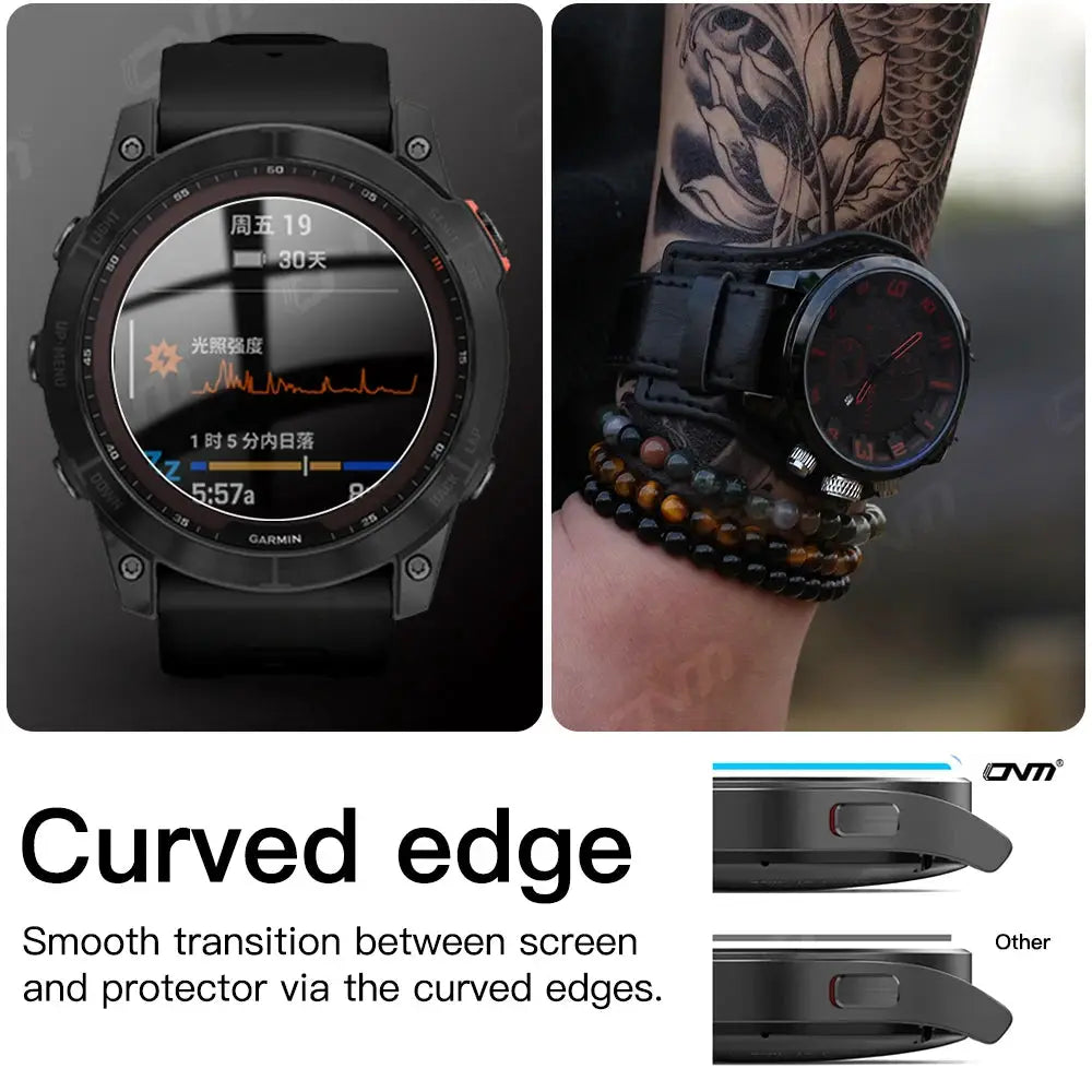 TechShield 9H Tempered Glass Screen Protector For Garmin Fenix Series AMOLED Clarity Anti Scratch Anti Fingerprint