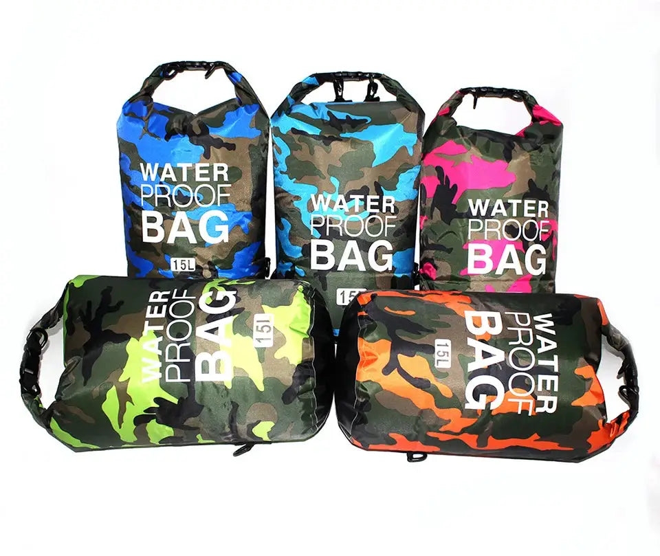 Simples Market dry bag set, waterproof camouflage bags (15L each) for outdoor use, five-pack