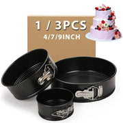 ChefCraft Springform Cake Pan Set Nonstick Round Bakeware With Removable Bottom Carbon Steel