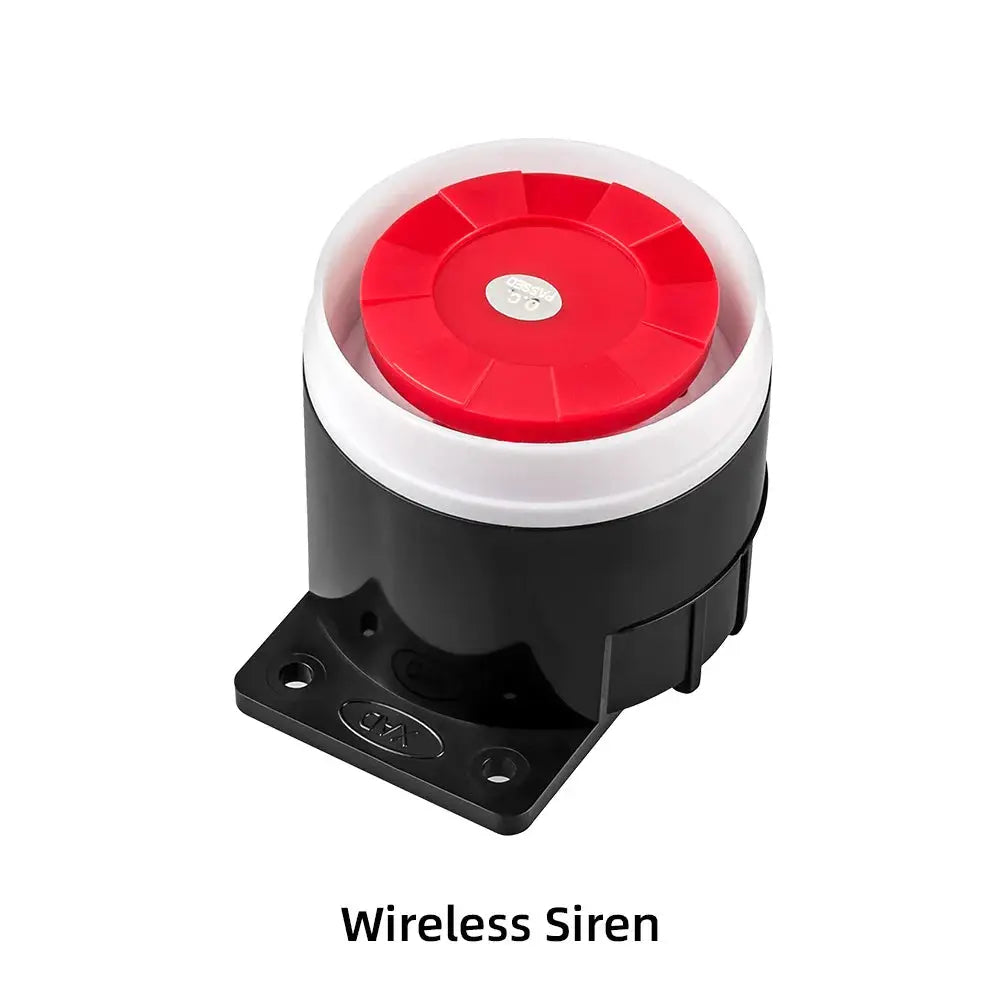 KERUI W184 wireless siren with red top and black base