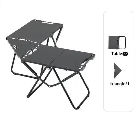 Resistland IGT Portable Outdoor Folding Table for Beach Picnic Camping Carbon Steel Foldable Edge With Hooks