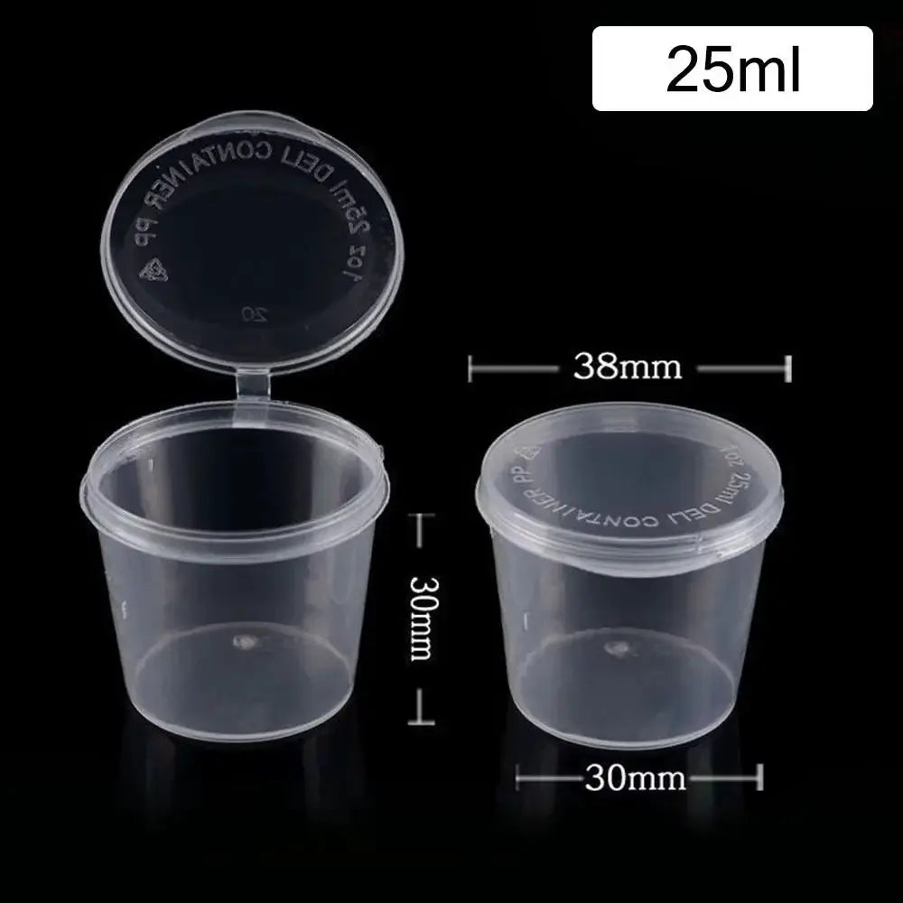 Clear Plastic Sauce Jars With Lids Set 50 To 200 Pcs Small Sauce Cups Disposable Food Containers For Kitchen Storage