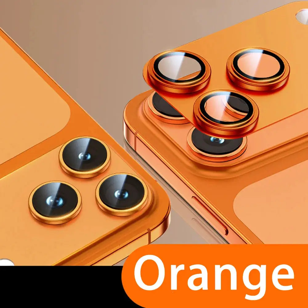 Simples Market Armor camera lens protector film for iPhone 17 Pro/17 Pro Max, orange tempered-glass lens rings