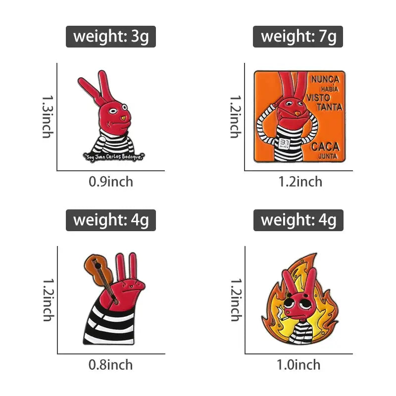 Funny Cartoon Animal Enamel Pins Set Red Eared Animals Brooches Lapel Pins For Backpacks Gift For Friends