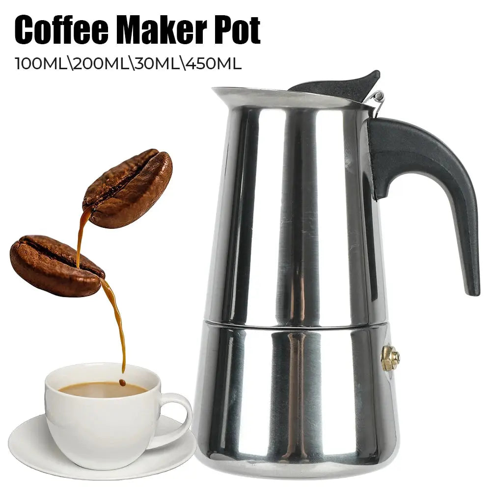 Stellar Brew Stainless Steel Moka Pot Stovetop Espresso Maker For Rich Mocha Latte Coffee 2 4 6 9 Cups