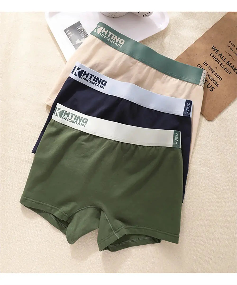 4-pack cotton women's underwear with antibacterial breathable fabric and high-elastic waistbands; beige/navy, KHTING