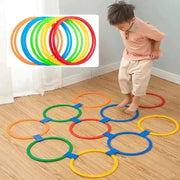 Outdoor Agility Training Lattice Jump Ring Set With 10 Hoops And 10 Connectors For Park Football Drills
