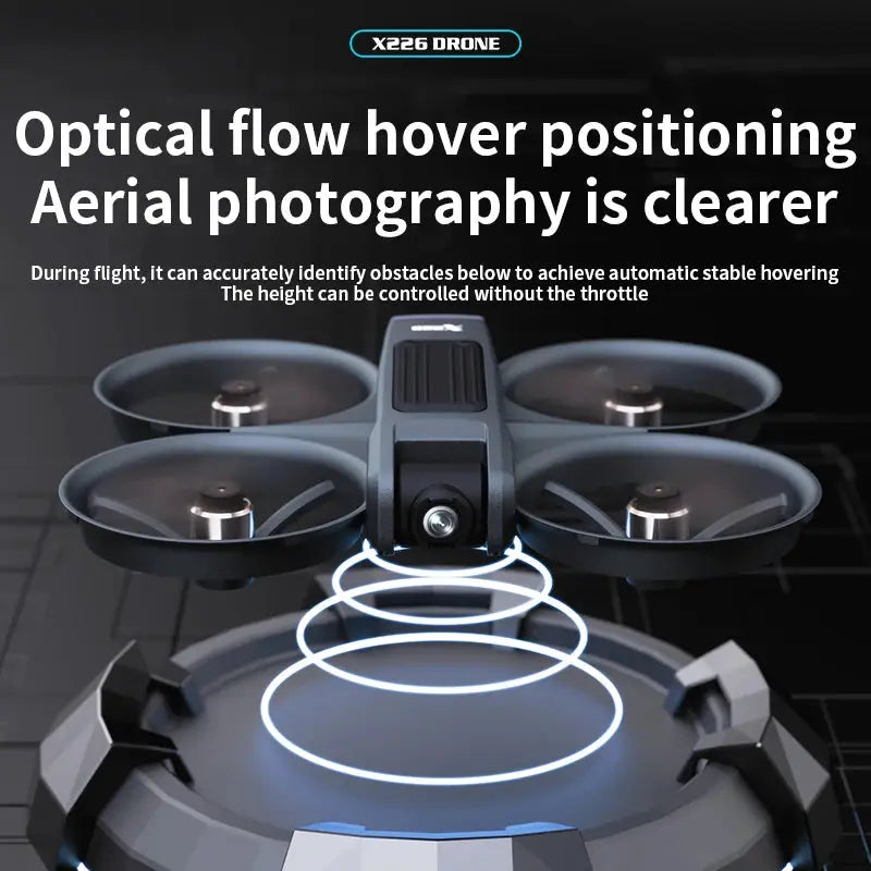 X226 drone by Simples Market, black quadcopter with front HD camera and optical flow hover positioning