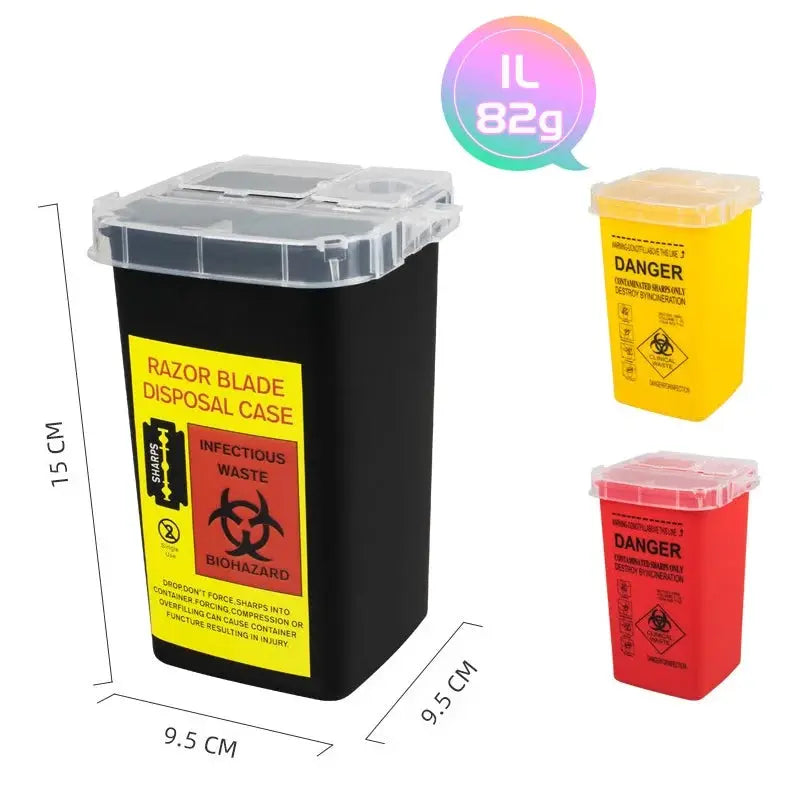 InkGuard Tattoo Sharps Container Large Capacity 1 Liter Safe Disposal For Needle Waste Box