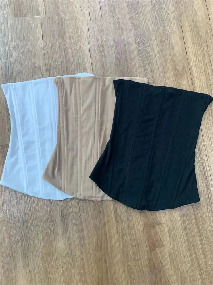 Tossy Mesh Backless Summer Vest Elegant Luxury Patchwork Strapless Slim Streetwear Y2K Tank Top