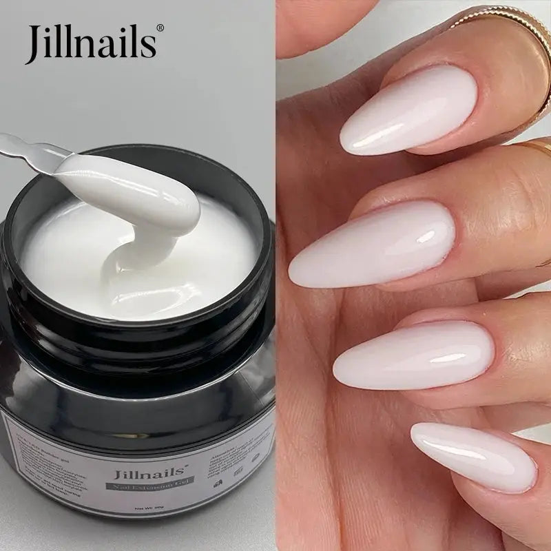 Jillnails 50g Self Leveling Medium Gel Milky Pink White Builder For Easy Shaping Without Running Into Cuticles