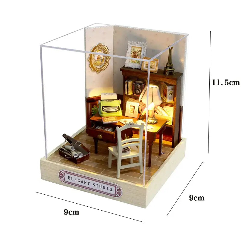 Wooden Miniature Doll House Kit DIY 3D Puzzle Building Model For Birthday Gifts And Home Decor Display