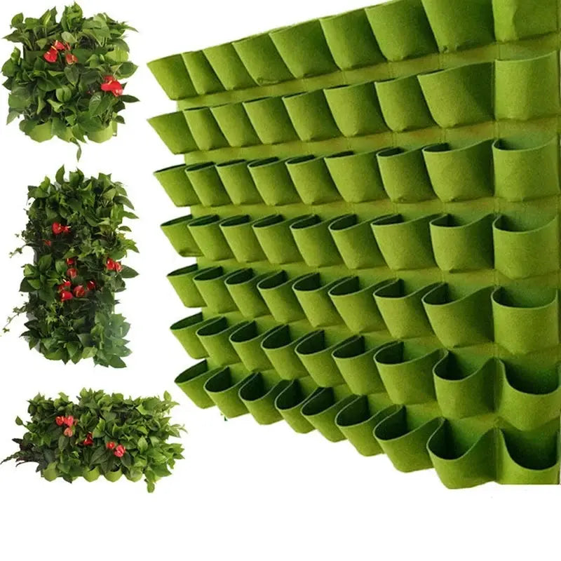 Wall Hanging Pockets Planting Bags Vertical Garden Planter Indoor Outdoor Use Home Decor Grow Bags