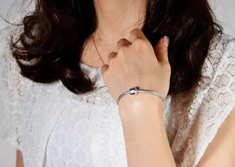 Handmade 925 Silver Charm Bracelet For Women Fine Jewelry Snake Bone Design Premium Accessory