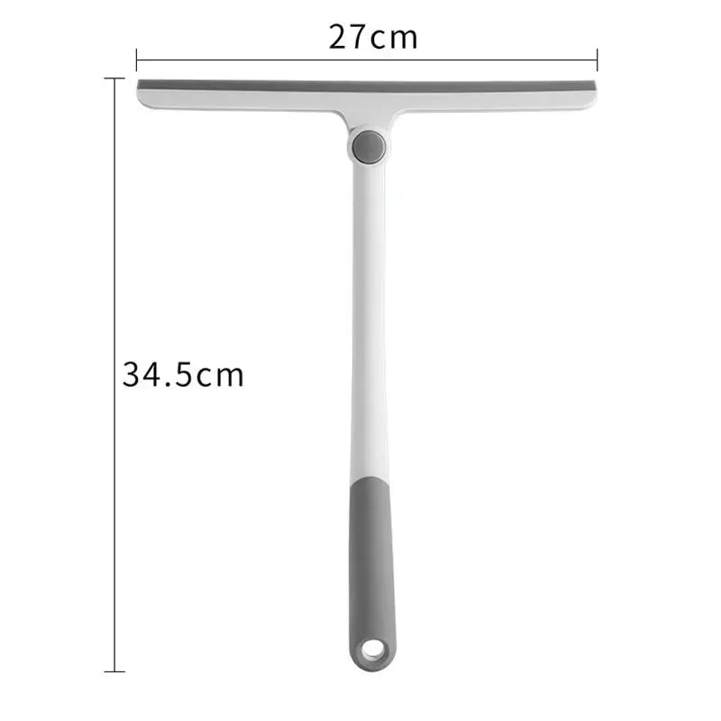 Simples Market 360 Degree Rotatable Shower Squeegee with silicone holder; white and gray handle