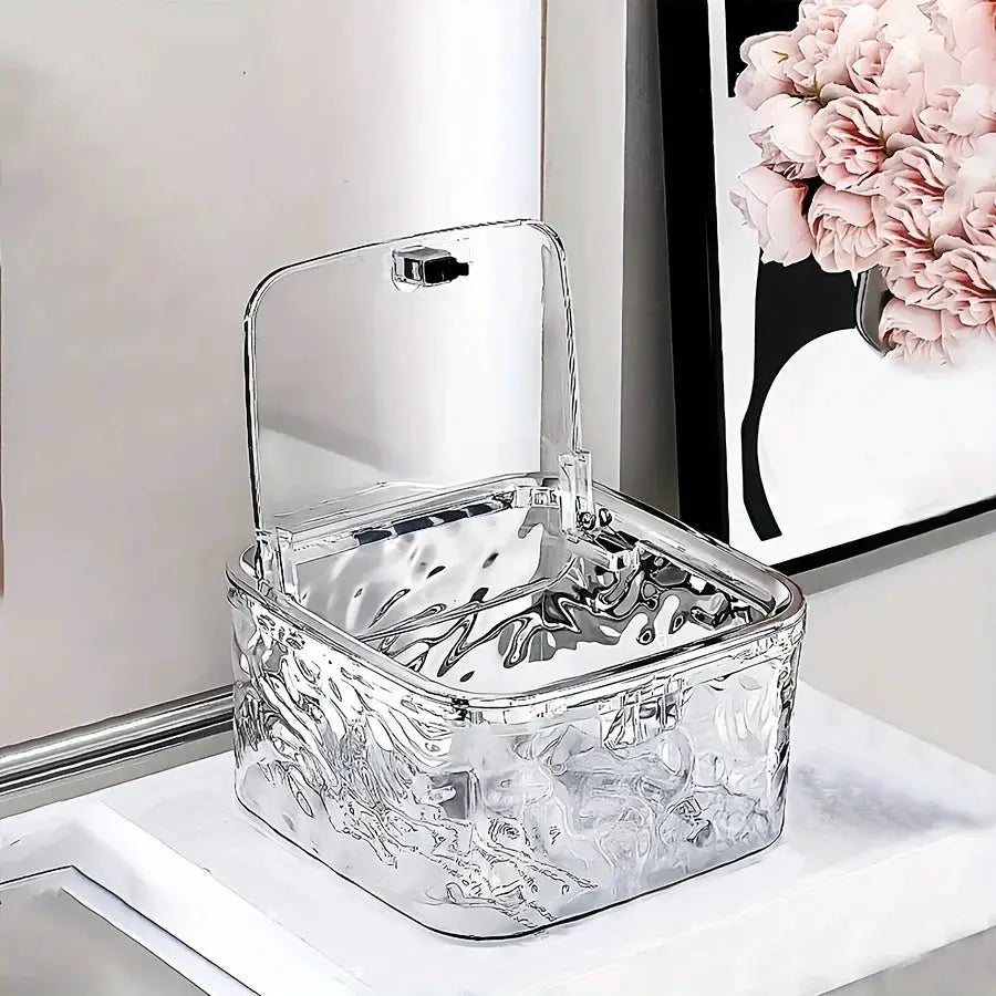 Clear Acrylic Hair Accessories Organizer Storage Box For Hair Ties Headbands Bows Cotton Swabs Bathroom
