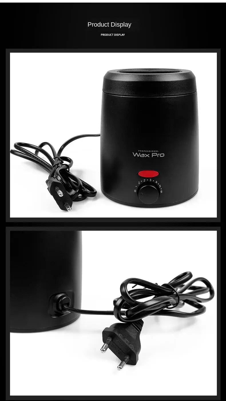 Simples Market wax heater 200ml, black electric waxing pot with dial and red power button