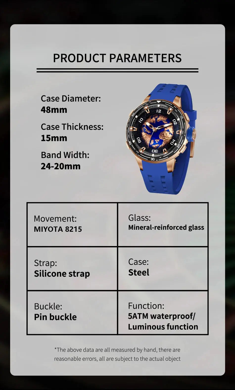 PINDU Planet Series wristwatch by Simples Market with blue silicone strap and gold-tone case