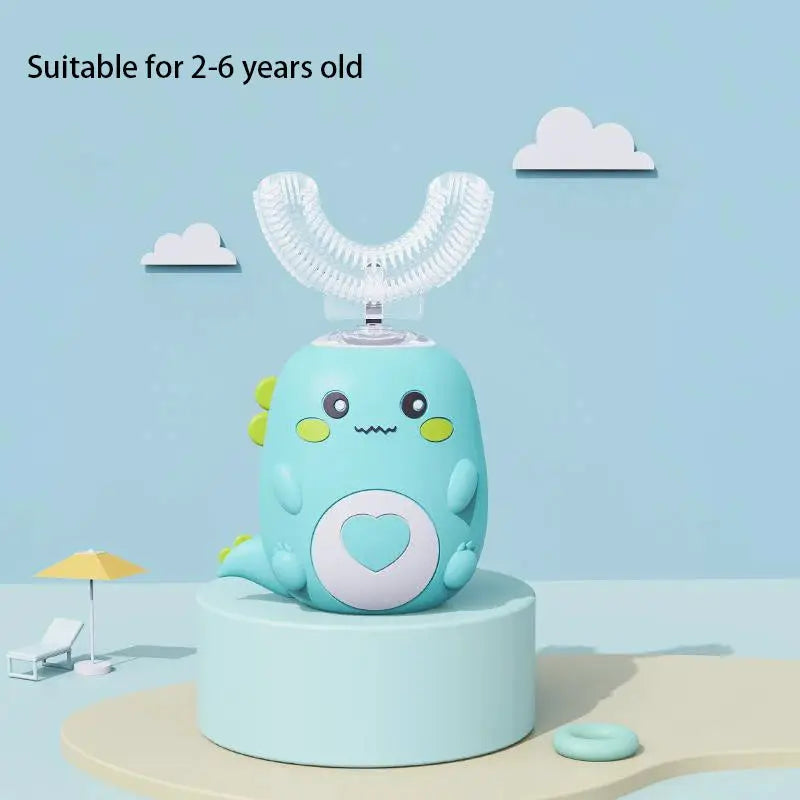 TinySmiles U Shaped Electric Toothbrush For Kids With 360 Degree Smart Cleaning And Soft Silicone Bristles