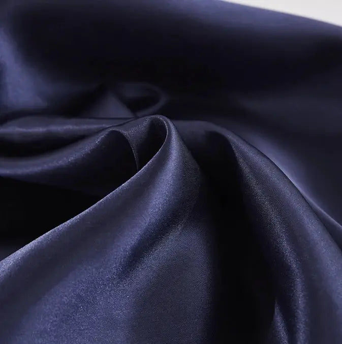 Simples Market navy satin pillowcase; smooth imitated silk cushion cover, 50x50 cm