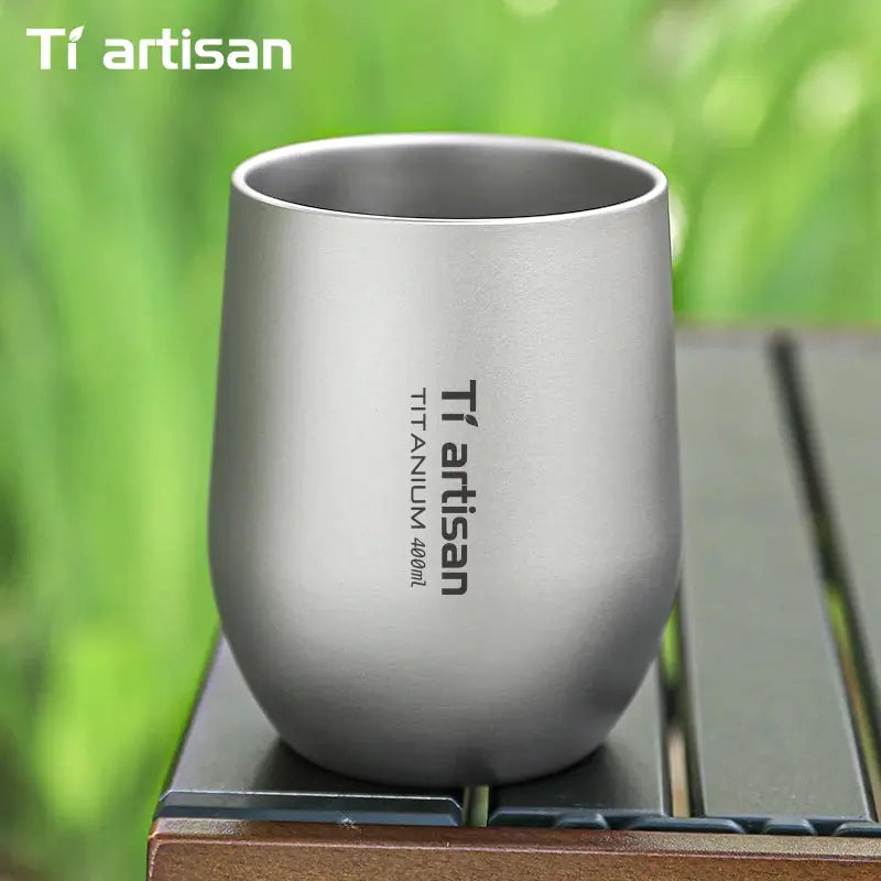 Tiartisan titanium beer cup, 255ml/400ml, silver, outdoor camping mug
