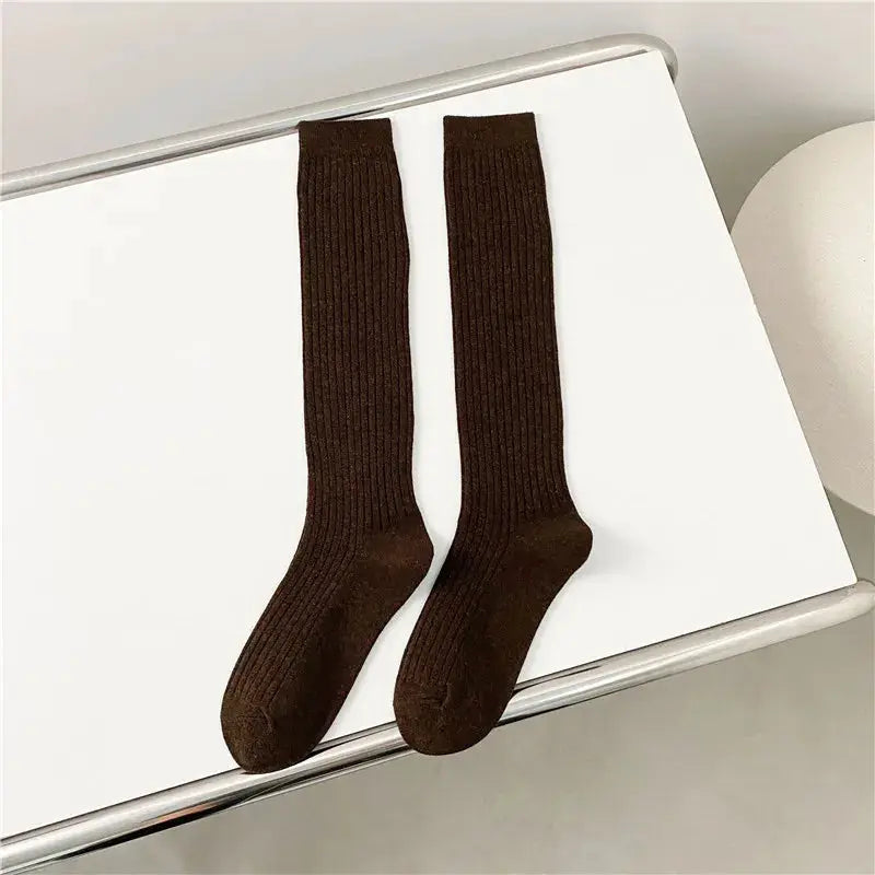 LuxeWeave Women's Knee High Stockings Cotton Blend Comfort For Casual Preppy Style And Everyday Wear