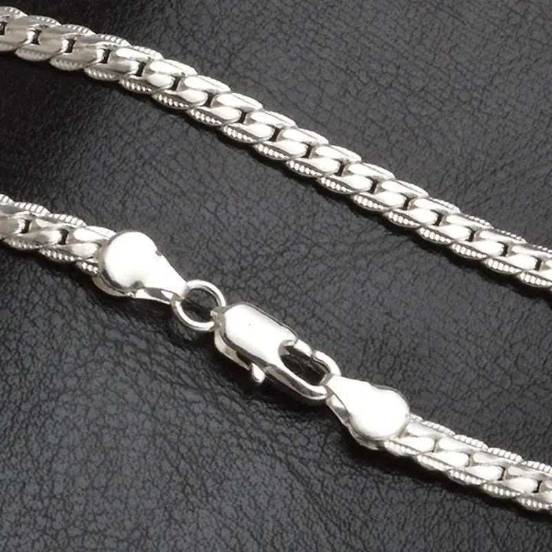 Adjustable 20 To 60cm 5mm Silver Color Necklace Chain Unisex Luxury Brand Design For Women Men Fashion Jewelry Wedding