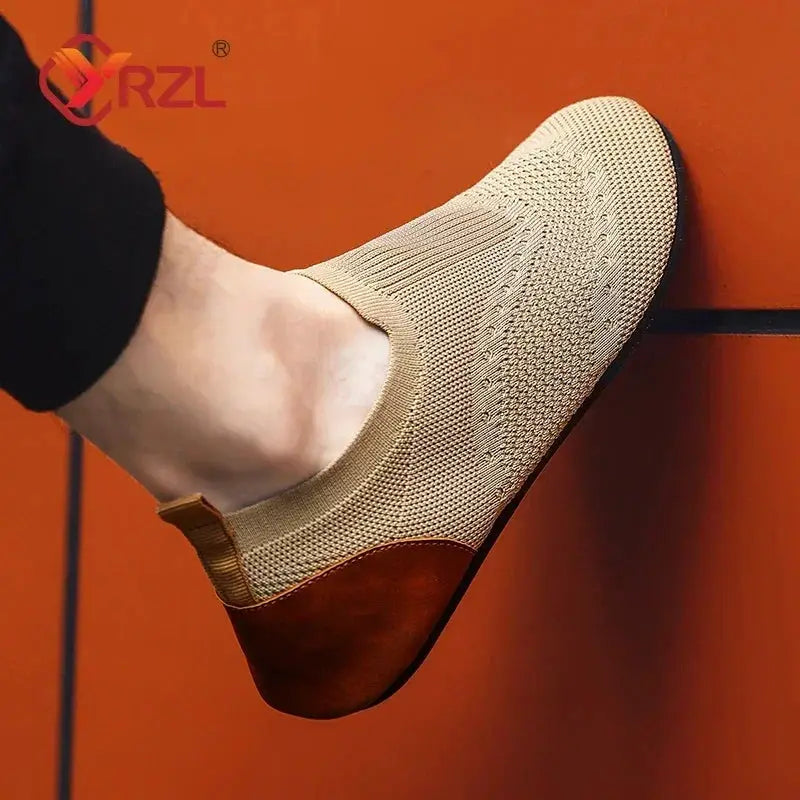 YRZL Mens Soft Driving Moccasins Lightweight Breathable Mesh Slip On Casual Loafers Walking Shoes