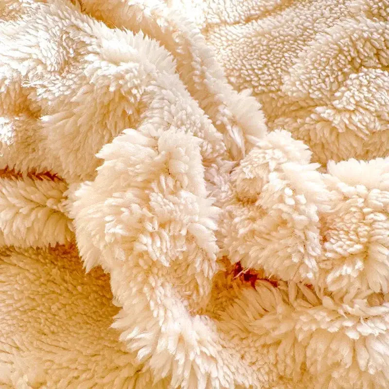 Simples Market Tafuru Milk fleece quilt set; cream thick plush duvet cover